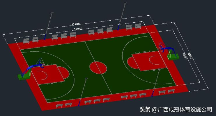 篮球场划线标准尺寸介绍（必看篮球场地设计指南）