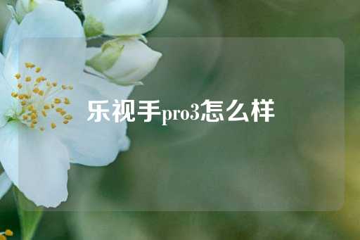 乐视手pro3怎么样